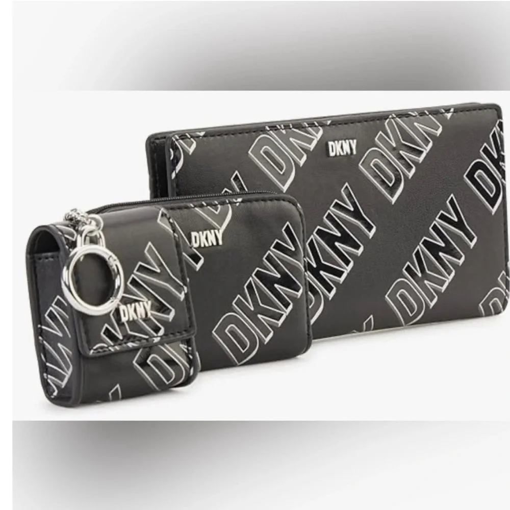 DKNY Women’s Casual Phoenix Box Set Classic Wallet Bi-Fold Wallet+Card+iPod Case